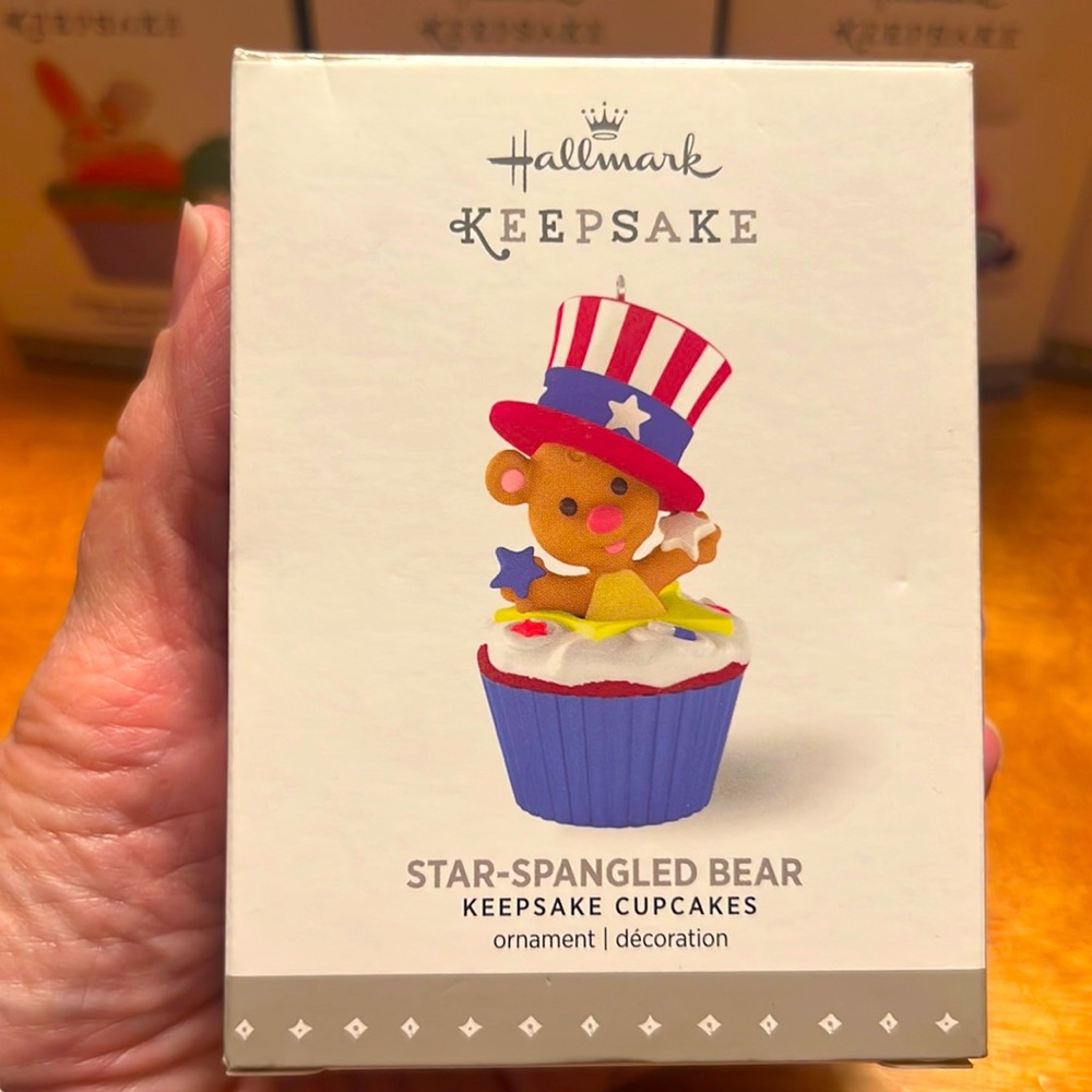 Hallmark “Star-Spangled Bear” Keepsake Cupcake ornament.
